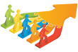 TEAM - WALKING SAME DIRECTION. istock-illustration-17330335-linking-together-in-the-same-direction